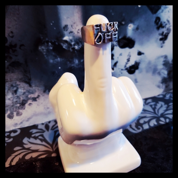 Hot Topic Jewelry - F*CK OFF Biker Ring Stainless Steel Punk Rock